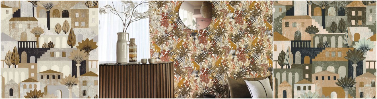 Adventura Wallpaper - IvoryT-fabric and wallpaper