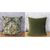 Green Ikat and Velvet Small Cushion 31x26 without Insert